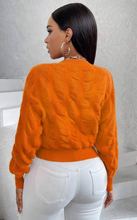 Load image into Gallery viewer, Orange Round Neck Sweater
